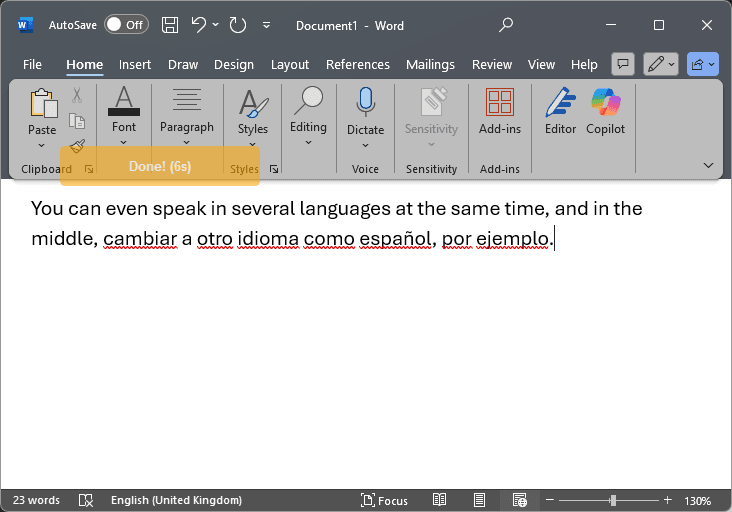 Supatype in Microsoft Word - Multilanguage example